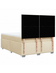 Giroletto a Molle con Materasso Crema 160x200 cm in Tessuto