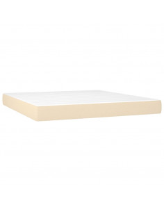 Giroletto a Molle con Materasso Crema 160x200 cm in Tessuto