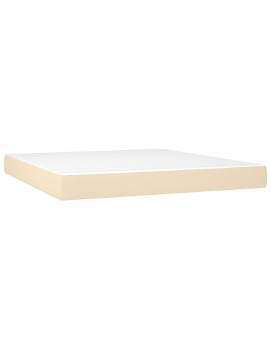 Giroletto a Molle con Materasso Crema 160x200 cm in Tessuto