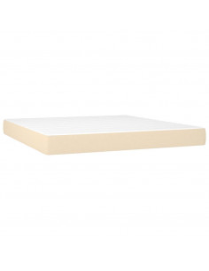 Giroletto a Molle con Materasso Crema 160x200 cm in Tessuto
