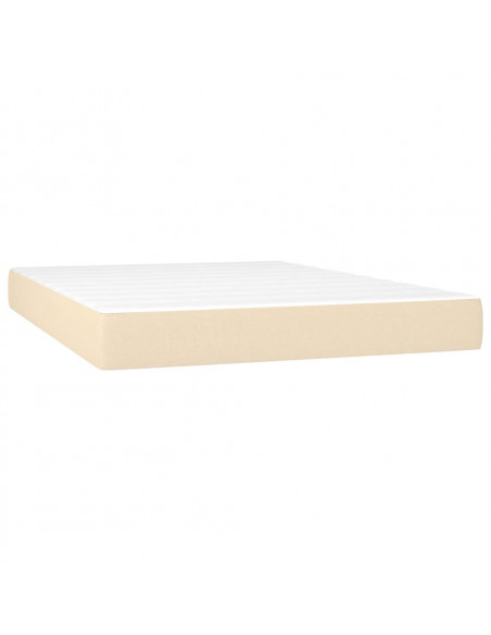 Giroletto a Molle con Materasso Crema 160x200 cm in Tessuto