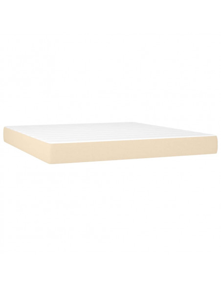 Giroletto a Molle con Materasso Crema 180x200 cm in Tessuto