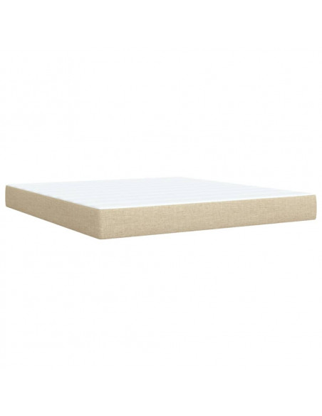 Giroletto a Molle con Materasso Crema 180x200 cm in Tessuto