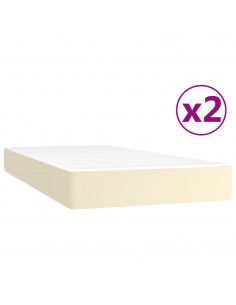 Giroletto a Molle con Materasso Crema 200x200 cm in Similpelle