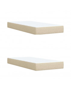 Giroletto a Molle con Materasso Crema 200x200 cm in Tessuto