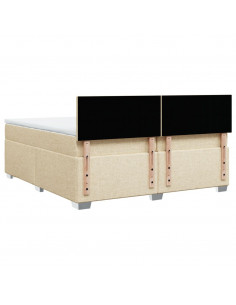 Giroletto a Molle con Materasso Crema 200x200 cm in Tessuto