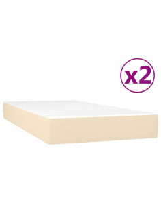 Giroletto a Molle con Materasso Crema 200x200 cm in Tessuto