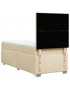 Giroletto a Molle con Materasso Crema 80x200 cm inTessuto