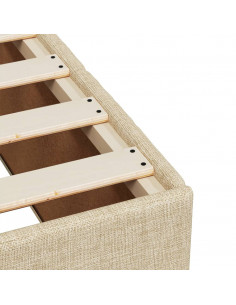 Giroletto a Molle con Materasso Crema 90x190 cm in Tessuto