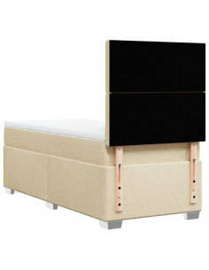 Giroletto a Molle con Materasso Crema 90x190 cm in Tessuto