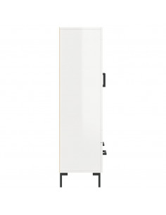 Credenza Bianco Lucido 69,5x31x115 cm in Legno Multistrato 2