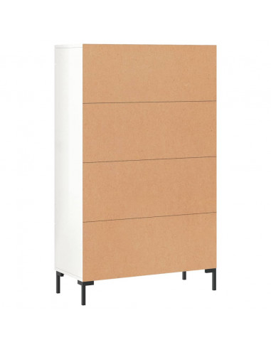 Credenza Bianco Lucido 69,5x31x115 cm in Legno Multistrato