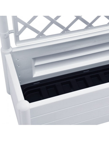 Fioriera da Giardino con Graticcio 100x43x142 cm PP Bianco