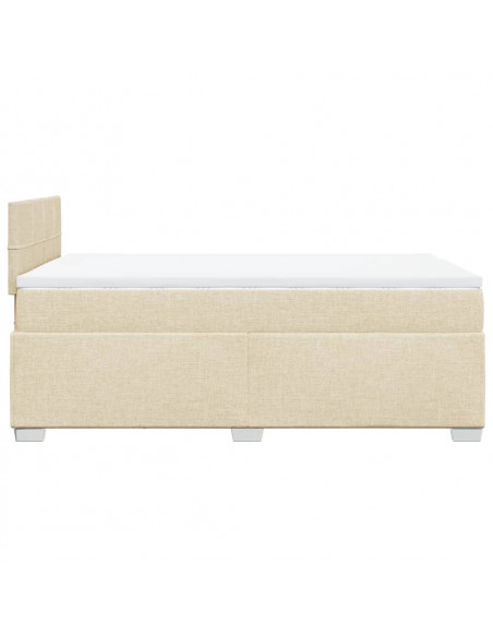 Giroletto a Molle con Materasso Crema 120x190 cm in Tessuto
