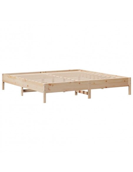 Giroletto con Testiera 200x200 cm in Legno Massello di Pino
