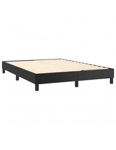 Giroletto a Molle con Materasso e LED Nero 140x190cm Similpelle