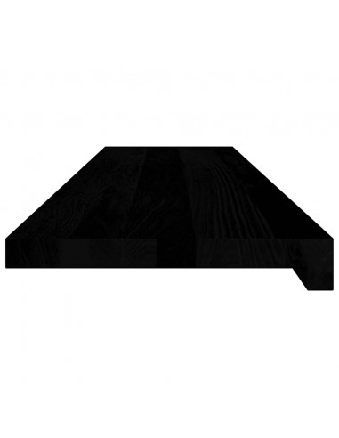 Davanzali 2 pz Marrone Scuro 100x25x2 cm Legno Massello Rovere