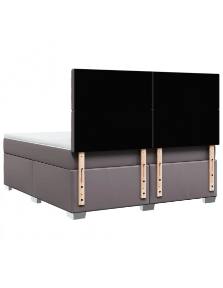 Giroletto a Molle con Materasso Grgio 180x200 cm in Similpelle