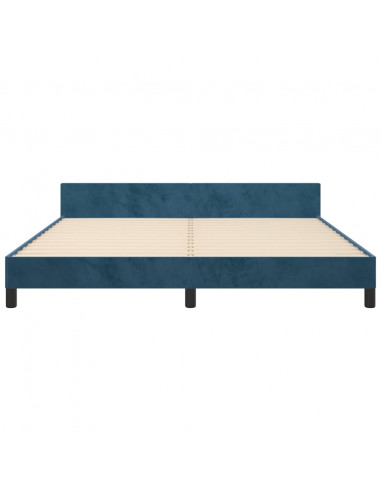 Giroletto con Testiera Blu Scuro 160x200 cm in Velluto