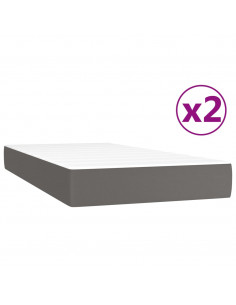 Giroletto a Molle con Materasso Grgio 200x200 cm in Similpelle