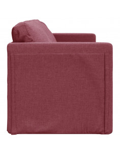 Divano Letto da Terra 2 in 1 Rosso Vino 112x174x55cm Tessuto