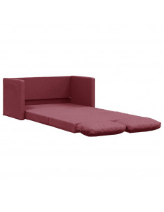 Divano Letto da Terra 2 in 1 Rosso Vino 112x174x55cm Tessuto 2