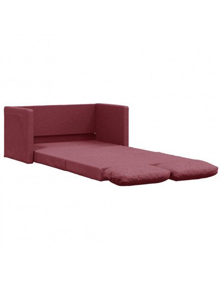 Divano Letto da Terra 2 in 1 Rosso Vino 112x174x55cm Tessuto