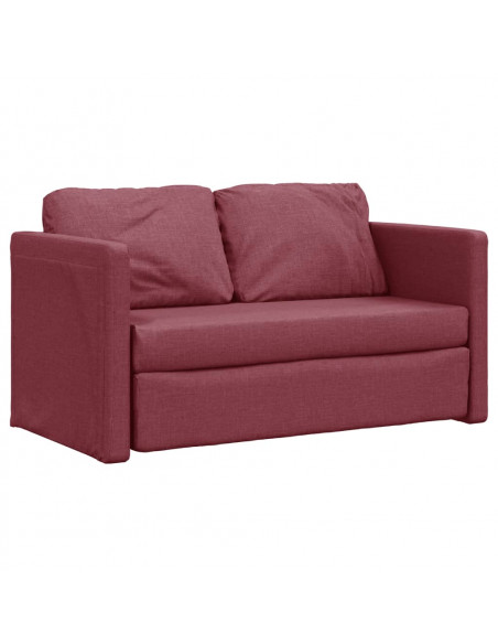 Divano Letto da Terra 2 in 1 Rosso Vino 112x174x55cm Tessuto