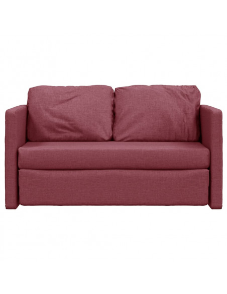 Divano Letto da Terra 2 in 1 Rosso Vino 112x174x55cm Tessuto