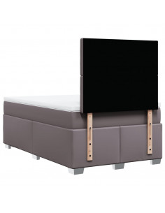 Giroletto a Molle con Materasso Grigio 120x190 cm in Similpelle