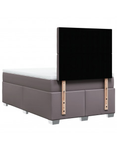 Giroletto a Molle con Materasso Grigio 120x200 cm in Similpelle