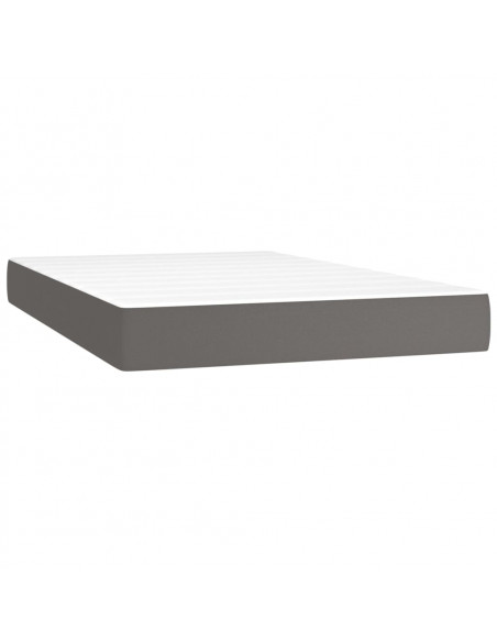Giroletto a Molle con Materasso Grigio 120x200 cm in Similpelle