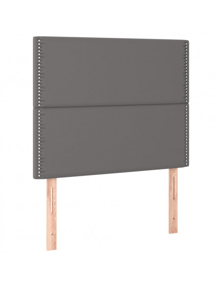 Giroletto a Molle con Materasso Grigio 90x190 cm in Similpelle