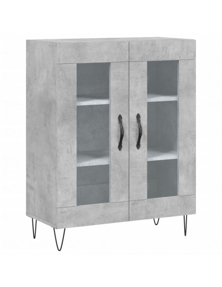 Credenza Grigio Cemento 69,5x34x180 cm in Legno Multistrato