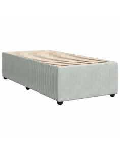 Giroletto a Molle con Materasso Grigio Chiaro 100x200cm Velluto