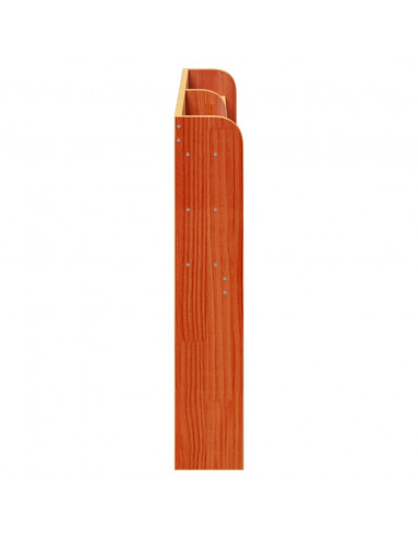 Testiera con Ripiani Marrone Cera 135 cm Legno Massello di Pino