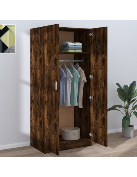 Armadio Rovere Fumo 80x52x180 cm in Legno Multistrato