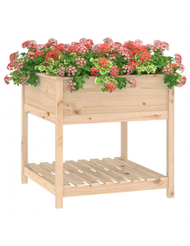 Fioriera con Mensola 82,5x82,5x81 cm in Legno Massello di Pino