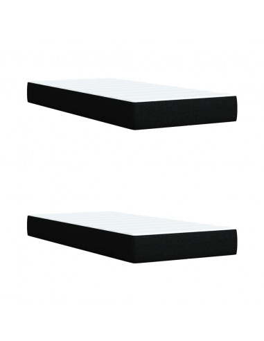 Giroletto a Molle con Materasso Nero 200x200 cm in Tessuto