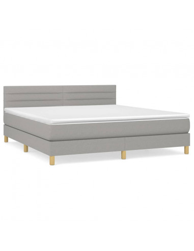 Giroletto a Molle con Materasso Grigio Chiaro180x200 cm Tessuto