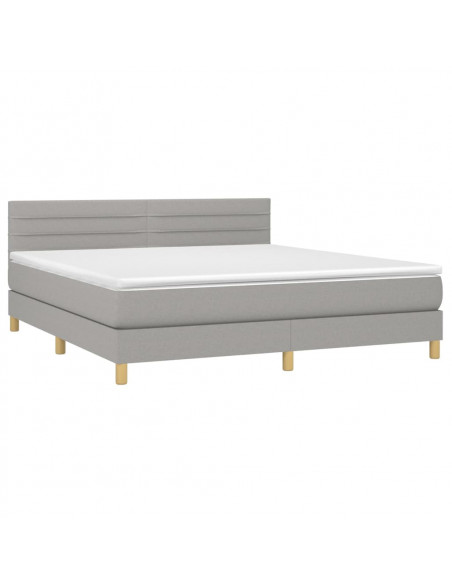 Giroletto a Molle con Materasso Grigio Chiaro180x200 cm Tessuto