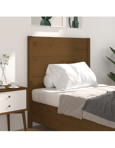 Testiera per Letto Miele 106x4x100 cm in Legno Massello di Pino