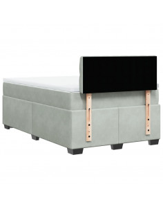 Giroletto a Molle con Materasso Grigio Chiaro 120x190cm Velluto