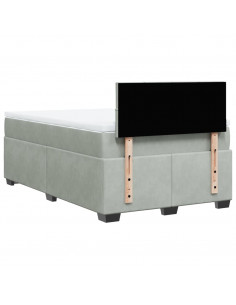 Giroletto a Molle con Materasso Grigio Chiaro 120x190cm Velluto