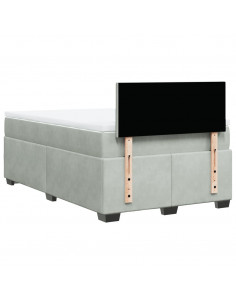 Giroletto a Molle con Materasso Grigio Chiaro 120x190cm Velluto