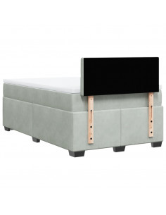 Giroletto a Molle con Materasso Grigio Chiaro 120x190cm Velluto