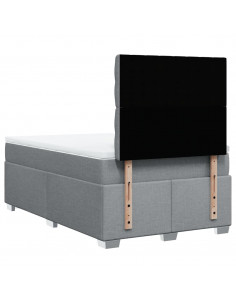 Giroletto a Molle con Materasso Grigio Chiaro 120x200cm Tessuto