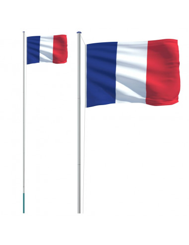 Asta e Bandiera Francia 6,23 m Alluminio