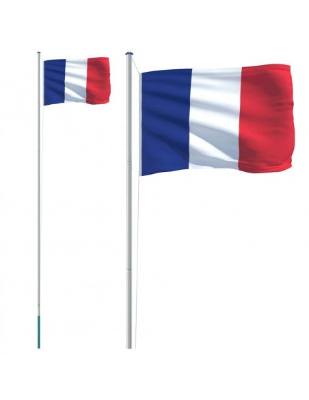 Asta e Bandiera Francia 6,23 m Alluminio