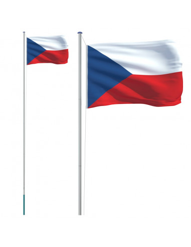 Asta e Bandiera Repubblica Ceca 6,23 m Alluminio